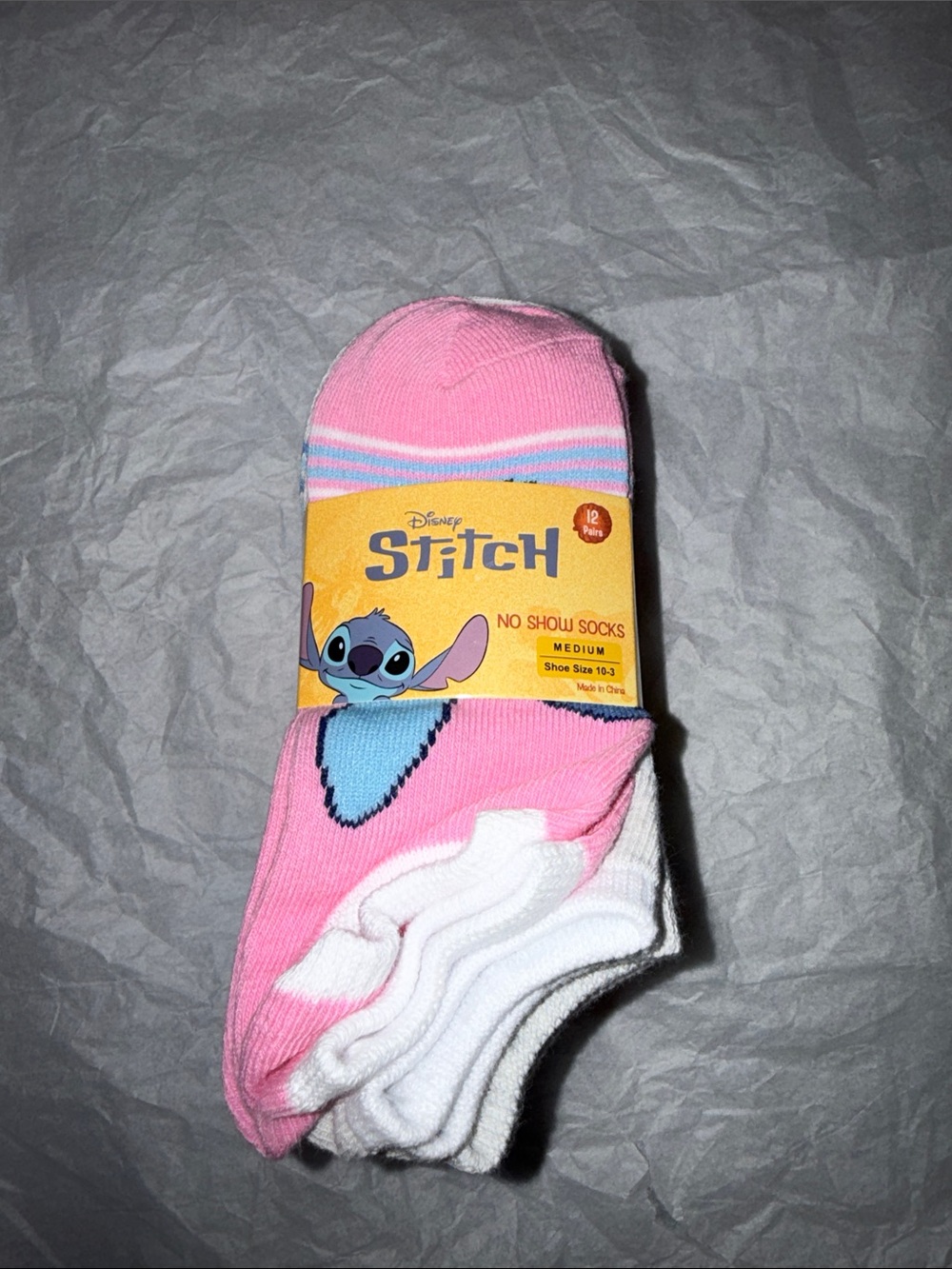 Disney Stitch No-Show Athletic Socks - 12 Pack